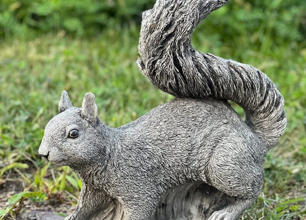 Realistic Forest Squirrel Statue Animal Concrete Sculpture for Garden Patio Backyard Handmade Squirrel Figurine