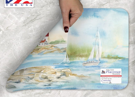 CounterArt Lighthouse Scene Reversible Easy Care Placemat 4 Pack