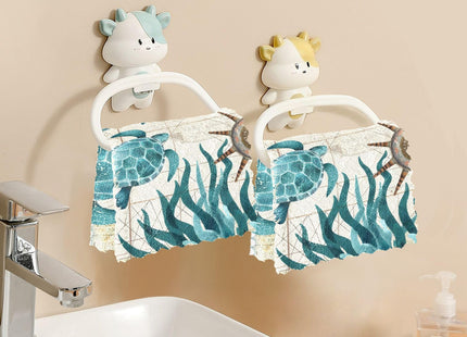 senya Vintage Ocean Sea Turtle Starfish Map Print Dish Cloths 6 Pack Dish Towels Reusable Cleaning Cloths Kitchen Hand Towels
