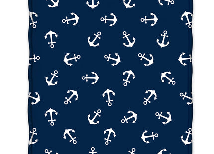 Jekeno Nautical Anchor Blanket Gifts Ocean Plush Throw Navy Blue 50"x60"