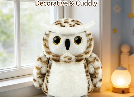 okegztoa Owl Stuffed Animal Toy 8" Ultra Soft Snowy Owl Plush Toy Fluffy and Cuddly Toy for Kids, Adults, Boys and Girls, for Birthday Christmas Halloween Easter Owl Gift