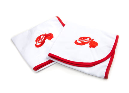 Nantucket Seafood Cotton Lobster Bibs, Set of 2 Adult Crab Bibs, 14" x 21"