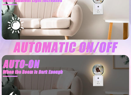 GANTINIR Brown Bear Bathing Night Light LED Lamp Round Plug into Wall Nightlight with Dusk to Dawn Sensor Home Hallway Stairway Kitchen Decor
