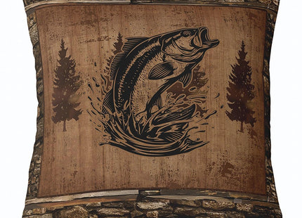 Feelyou Bear Throw Pillow Covers 18"x18" Set of 4 Soft Rustic Deer Cushion Case Fish Decor Pillowcase Mallard Duck Black Brown Indoor Outdoor