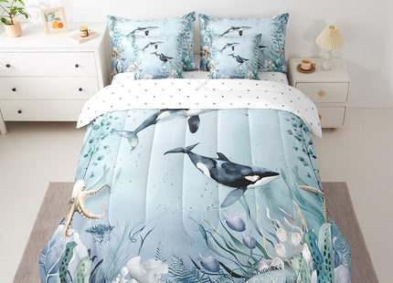 Erosebridal Killer Whale Orca 7 Piece Comforter Set Full Bed in A Bag