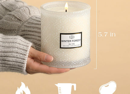 Forest Candle - Large 19oz White Scented Christmas Candle, 88hr Burn Time, Perfect for Home Decor & Gifts