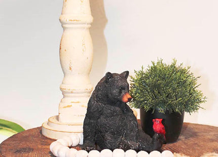 The Bridge Collection Black Bear and Cardinal Friend Figurine