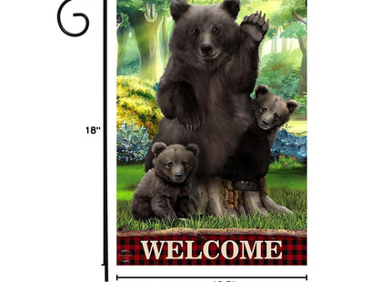 Black Bear Welcome Spring Garden Flag 18" x 12.5" Briarwood Lane