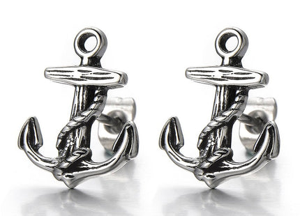 Vintage Style Stainless Steel Anchor Stud Earrings for Man and Women, 2pcs