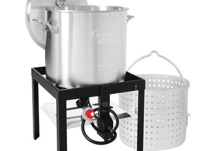 Creole Feast SBK0601 60 Qt. Seafood Boil Pot with Basket and Burner
