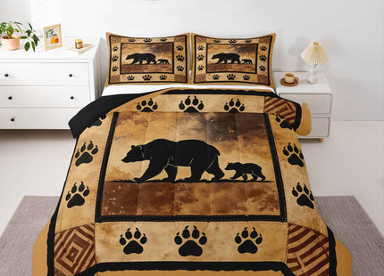 Feelyou Cute Bear Comforter Set Kids Wild Animal Comforter for Boys Teens Nature Wildlife Bear Bedding Set Breathable Lodge Western Farmhouse Duvet Set Bedroom Quilt Set King Size