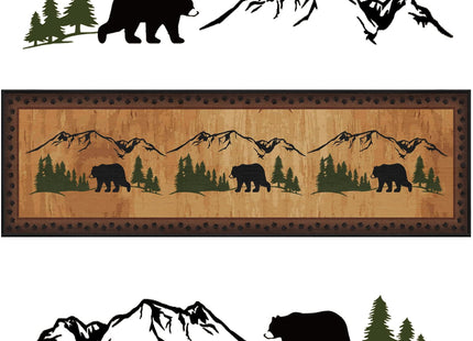 Tinideya 2 x 6.6 ft Rustic Cabin Bear Area Rug Non Skid Lodge Runner