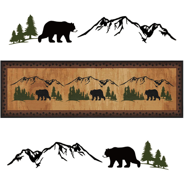 Tinideya 2 x 6.6 ft Rustic Cabin Bear Area Rug Non Skid Lodge Runner
