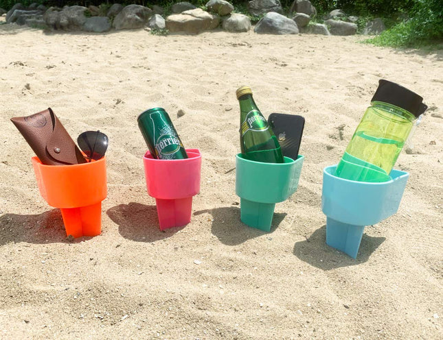 Home Queen Beach Cup Holder, Keep Drinks Stable and Out of Sand, 4 Pack
