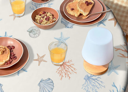 VentuCoven Summer Tablecloth 60 inch Round Table Cloth Beach Table Cloths Starfish Tablecloths for Kitchen Dining Decorations Holiday