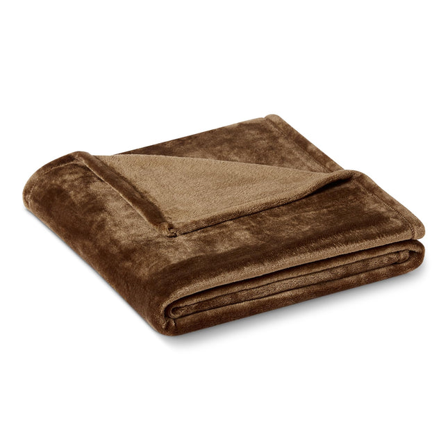 Amazon Basics Soft Fleece Throw Blanket, Very Cozy Blanket for Couch & Sofa, Warm, 50 x 60 Inches, Brown