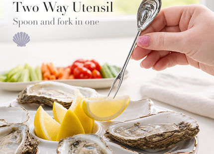 Mud Pie Oyster Plat Server Set,10 1/2"