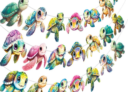 Sea Turtle Banners Turtle Birthday Party Decorations Ocean Animals Turtle Cutout Banners Baby Turtles Party Decorations for Under The Sea Baby Shower Supplies