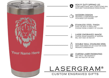 LaserGram Personalized 20oz Tumbler, Boat Anchor (Maroon)
