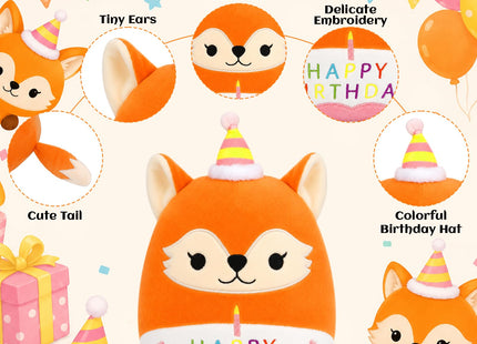 Fox Plush Toy - 10inch Cute Birthday Stuffed Animal Fox Plush Pillow