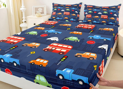 Erosebridal Boys Bed Sheet Set 3D Shark Fish Fitted Sheet Hawaiian Beach Theme Bedding Set for Kids Teens Young Man Ocean Sea Wave Fitted Sheet for Bedroom Dorm Decorative