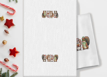 Christmas Squirrel Kitchen Towels, Squirrel Gifts, Christmas Dish Towels Tea Towel for Kitchen Bathroom, 16x24 Inch