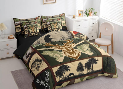 Erosebridal 7-Pieces Fishing and Hunting Bedding Set Twin Size
