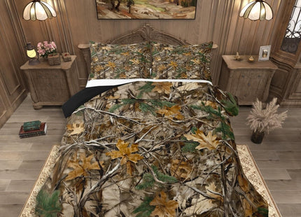 Erosebridal Camo 3-Piece Queen Comforter Set – All-Season Lightweight, Breathable Microfiber Bedding Set,Farmhouse Decor for Mancave, Cabin, Lodge & Camping, Tree Leaves Quilt Set with 2 Pillowcases
