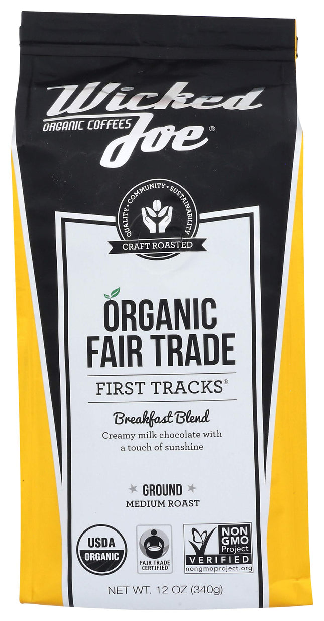 Wicked Joe Coffee Breakfast Blend Ground, 12 oz, Yellow