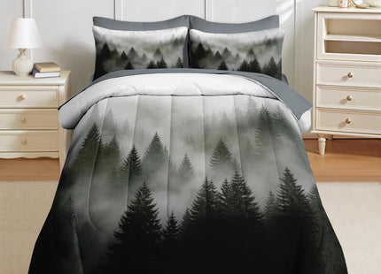 Nesker Queen Comforter Set with Sheets, 7 Pieces Mountain Forest Bedding