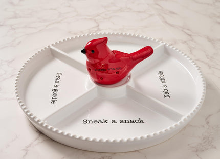 Mud Pie Light Up Cardinal Sitter, Red Ceramic LED Cardinal Bird Decor