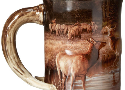Wild Wings Autumn Mist - Elk Sculpted Mug by Rosemary Millette