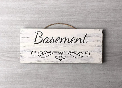 Basement Door Sign Room Label Antique Cabin Wall Art Decoration Plaque Sign