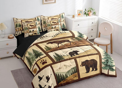 Erosebridal Western Rustic Bear Deer 7-Piece Comforter Set
