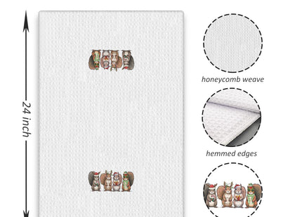 Christmas Squirrel Kitchen Towels, Squirrel Gifts, Christmas Dish Towels Tea Towel for Kitchen Bathroom, 16x24 Inch