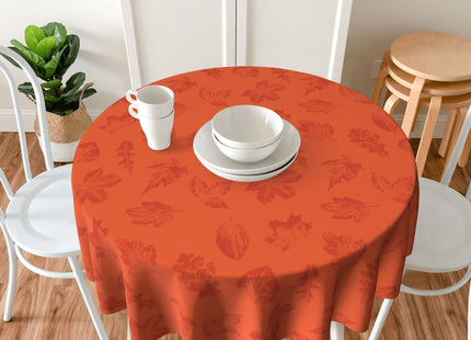 Fall Tablecloth Round 60 in Maple Leaf Table Cover Thanksgiving Table Cloth