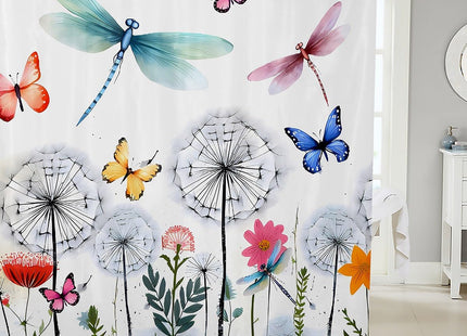 Feelyou Dragonfly Shower Curtain for Kids Teens Bathroom