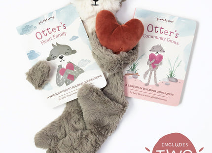 Slumberkins Otter Snuggler & 2 Board Books Complete Set Bundle | Promotes Family Bonding, Building Connections & Acceptance | Social Emotional Learning Toys (Otter Snuggler Plush + 2 Board Books)