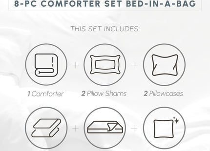 Elegant Comfort Silky Soft 8-Piece Plaid Lodge Bed-in-a-Bag Comforter Set, Includes 4pc Smart Sheet Set, Comforter, Decorative Pillow, Matching Pillowcases and Shams - Twin/Twin XL, Emerald Green