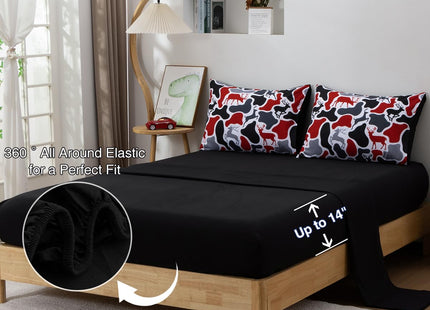 Holawakaka Men Boys Deer Camouflage Comforter Set with Sheets,Queen Size Hunting Elk Camo Bedding Sets for Kids Teens Bed-in-a-Bag 5 Pieces for Dorm Bedroom Cabin Lodge