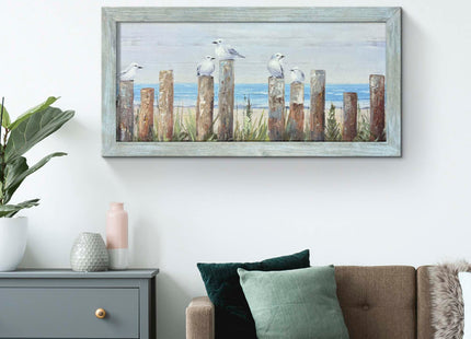 Coastal Seagull Wall Art Beach Picture Seaside Decor 40x20 Inch