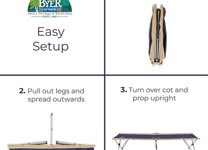 BYER OF MAINE Easy Cot, 330 lb, Extra Large Folding Cot, Bed for Adults