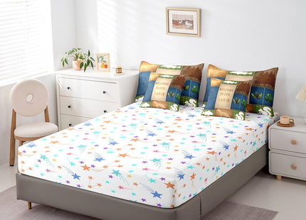 Feelyou Vinatge Bear Comforter Set with Sheets Full Size 7 Piece Kids Deer Hunting Bedding Set for Boys Teens Rustic Cabin Country Fish Bed in a Bag Rabbit Plaid Blue Bed Set