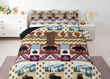 Feelyou Rustic Bear Comforter Set Kids Wild Animal Cute Deer Comforter