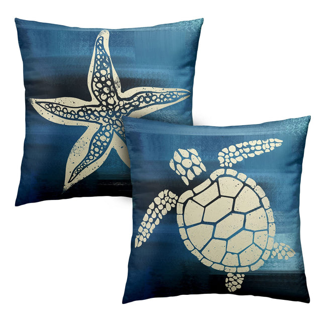 Kwlegh 2 Pack Summer Star Vintage Starfish Throw Pillow Covers 20x20 Nautical Coastal Cushion Cover Home Bed Room Decor Home Decorative Room Decor Summer Vacation Beachy