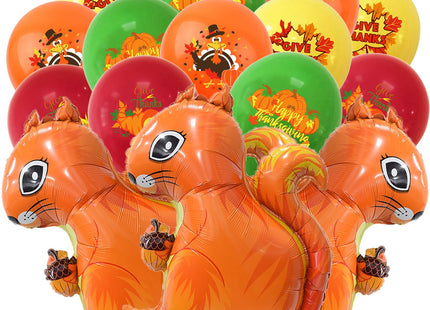 HADCKJA Squirrel Balloons Thanksgiving Party Supplies Thanksgiving Balloons Squirrel Balloon Thanksgiving Latex Balloon for Thanksgiving Party Decorations Thanksgiving Theme Birthday Decorations 15Pcs