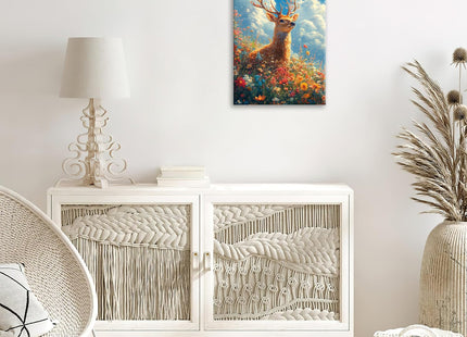 Deer Canvas Wall Art Stag Animal Print Painting Framed ArtWork 12"x16"