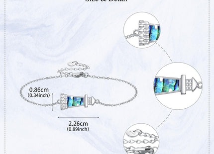 ONEFINITY Lighthouse Bracelet For Women Sterling Silver Lighthouse Pendant Bracelet Abalone Shell Birthday Jewelry Gift For Lover