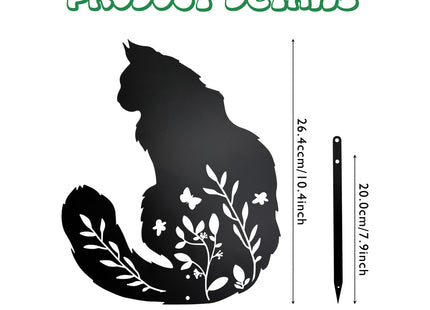 Maine Coon Cat Garden Statue, Black Cat Decor for Outdoor Memorial Yard