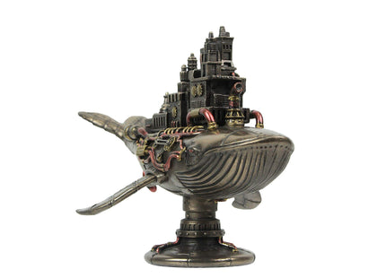Veronese Design 6 7/8 Inch Steampunk Fifty Two Hertz Galactic Space Colony Whale Cold Cast Resin Bronze Finish Statue Home Decor